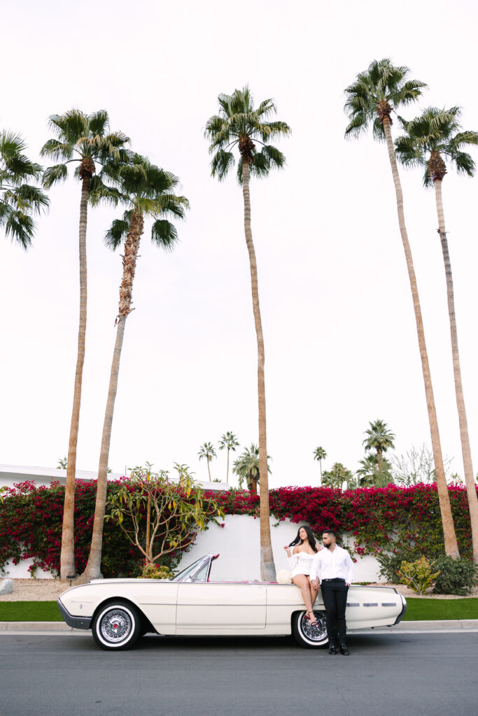 timeless chic engagement photos in Palm Springs