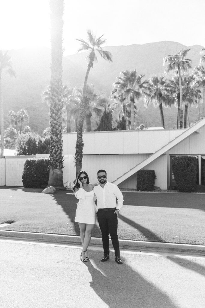 Palm springs engagement photographer B&W photos