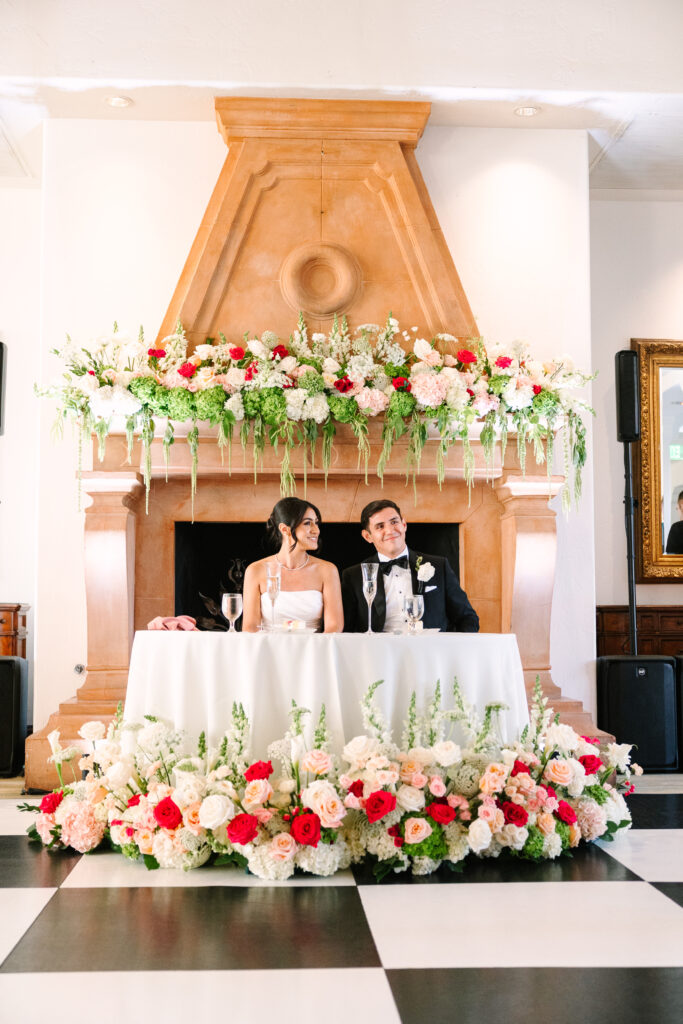 Couple happy during speeches