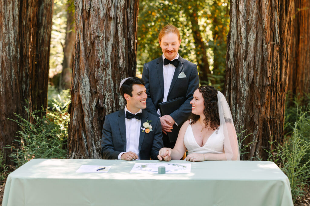 Jewish ketubah signing for a Santa Cruz wedding