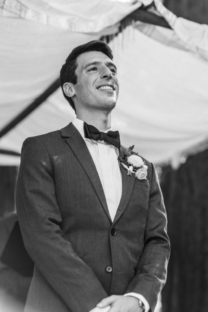 Groom crying during ceremony