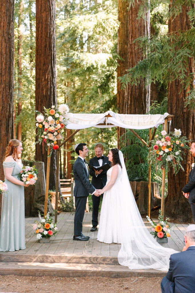 bride and groom during wedding ceremony in Santa Cruz california